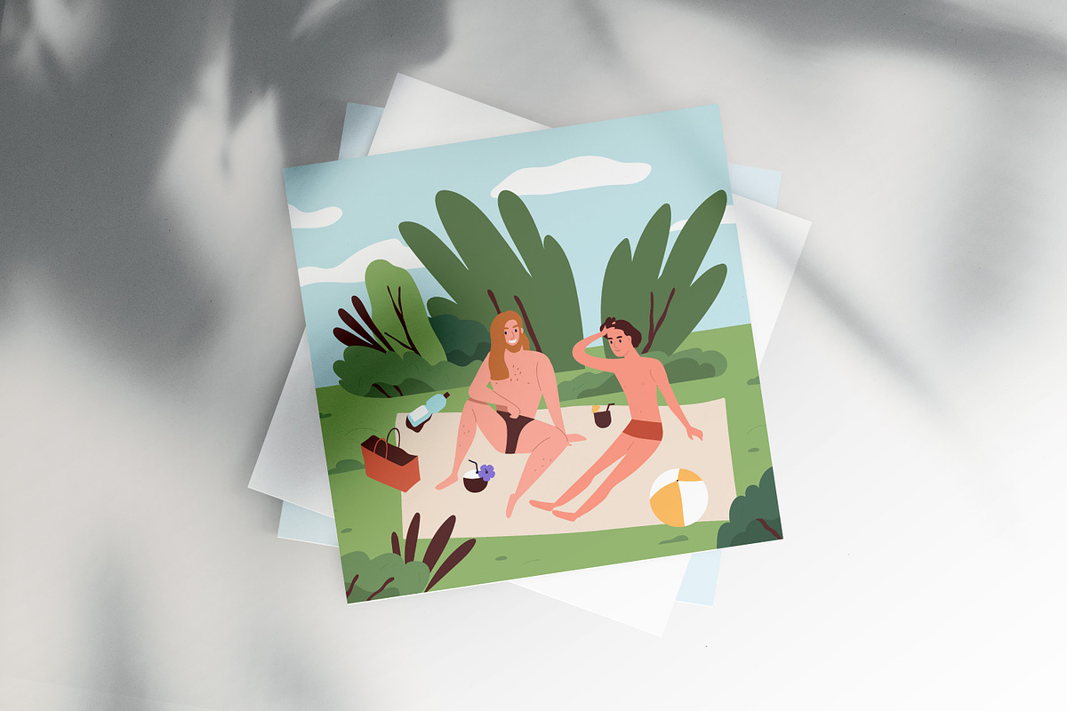 Men relax in nature. Summer vacation, a Person Illustration by Good Studio (Photo 3 of 3)