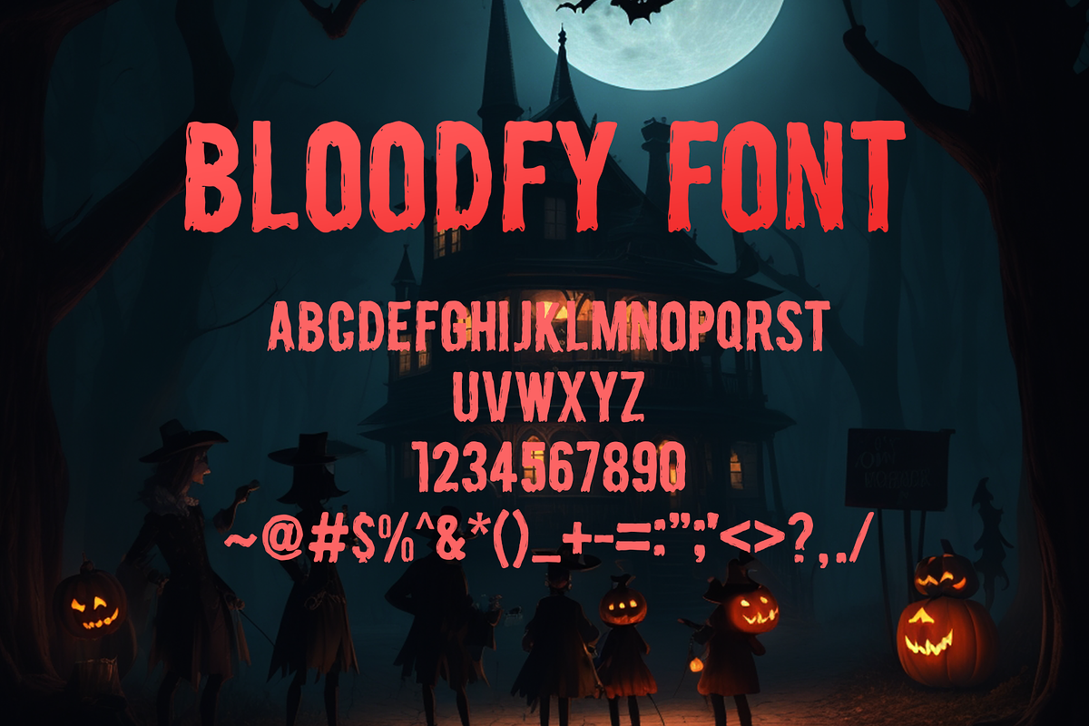 BLOODFY - Horor Font, a Font by Adityashdq (Photo 2 of 4)
