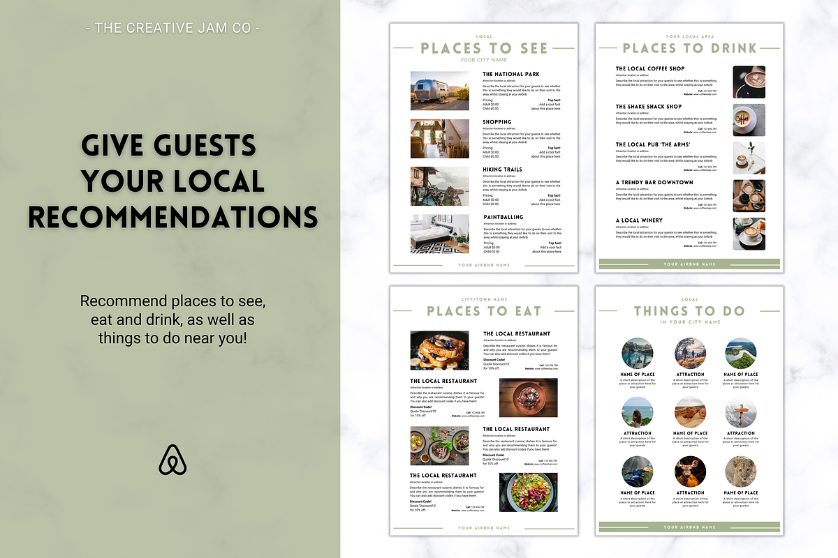 Airbnb Welcome Book Template, a Poster Template by Templatables (Photo 5 of 12)