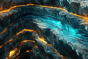 Abstract Glowing Canyon Layers, a Nature Photo by Ales Munt