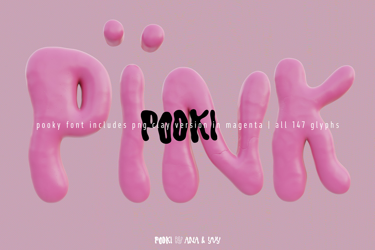 Display font POOKI | 3D metal bubble, a Font by ana & yvy (Photo 12 of 18)