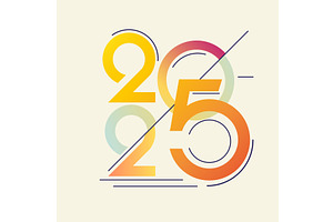Design to 2025 New Year Card, a Texture Illustration by JeanBet