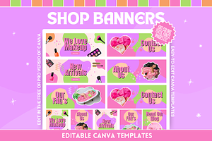 Cute Makeup Shop Banner Templates, a Shopify Template by SunshineStudioBoutique