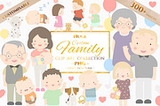 HUGE Cartoon Family Clip Art Set, a Graphic by Jen Digital Art (Thumbnail 1 of 3)