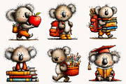 Back to School Koala Clipart Bundle, a Seasonal Illustration by Designworld (Thumbnail 3 of 8)