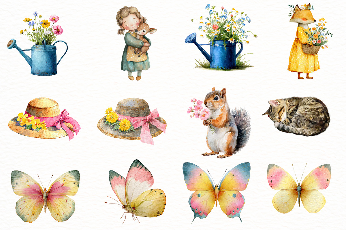 Summer Kids and Animals Clipart, an Illustration by Designworld (Photo 2 of 5)