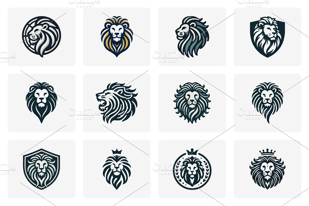 Modern Lion Mascot Logo Bundle, a Branding & Logo Template by Vectorium Studio (Photo 13 of 21)
