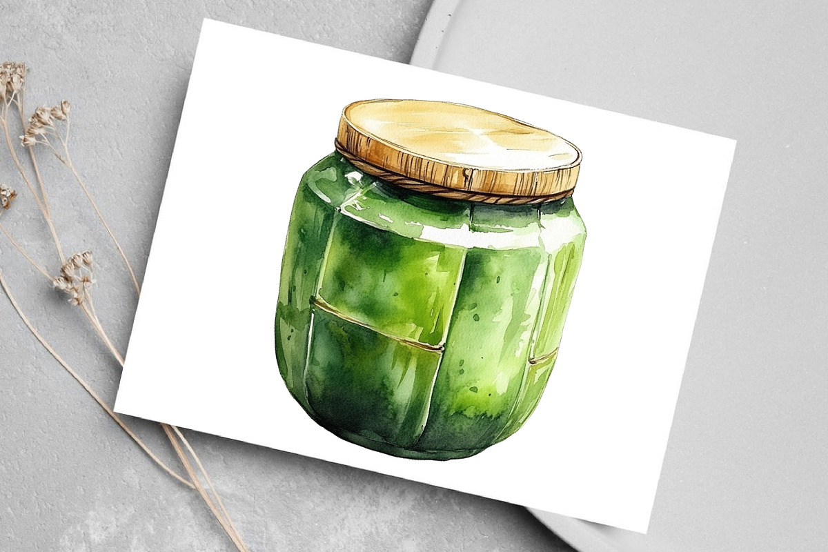 Watercolor Matcha Green Tea Clipart, an Illustration by Canvas Craft (Photo 4 of 7)