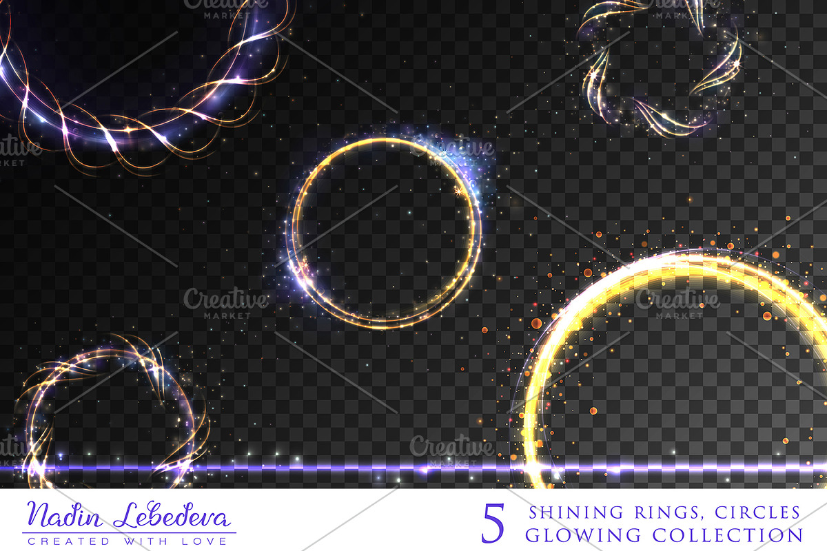 VECTOR GLOWING COLLECTION 2, an Illustration by Nadin_Lebedeva (Photo 4 of 5)