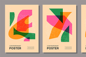 Set Of 15 Posters Riso Effect