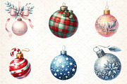 Christmas Balls Ornaments Clipart, an Illustration by DreamCafeArt (Thumbnail 5 of 8)