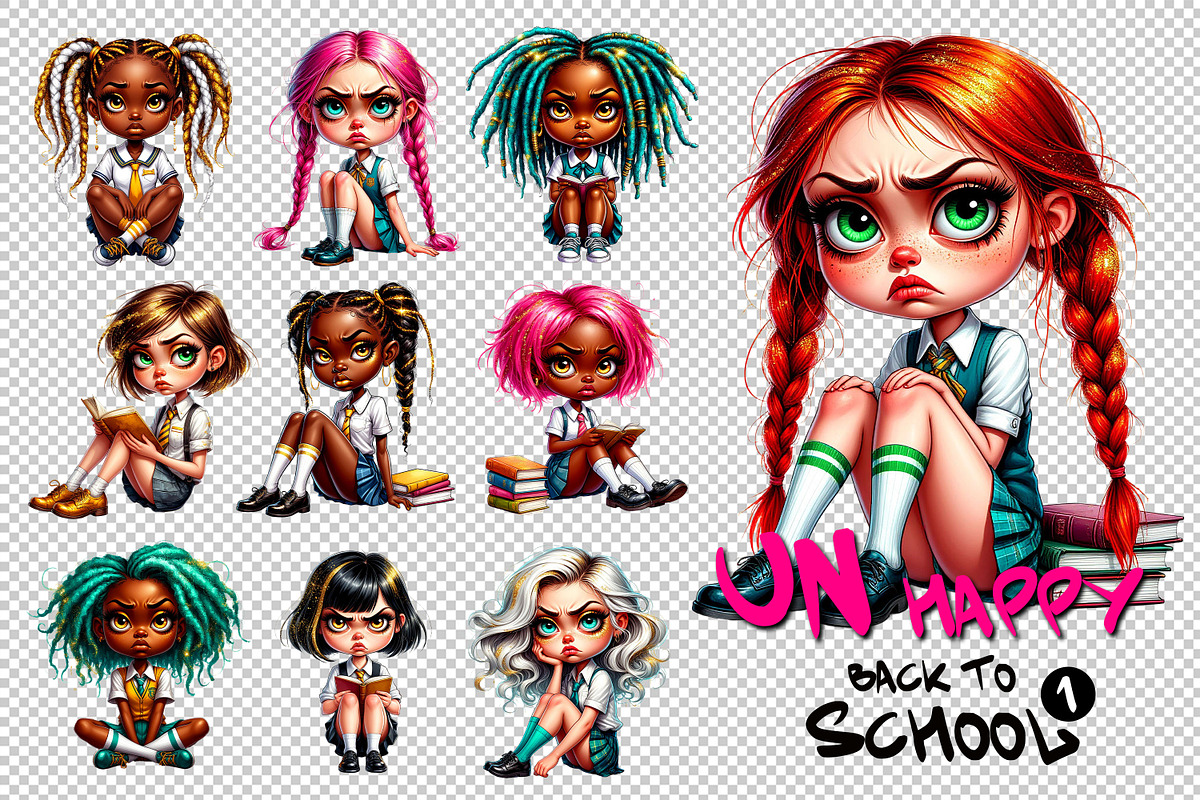 Back to school clipart unhappy, an Object Graphic by JuliaStarArt-FantasyHome (Photo 7 of 12)