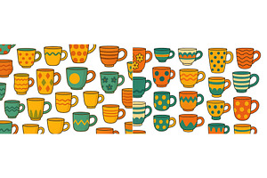 Colorful collection of playful mugs, an Abstract Photo by ZinetroN
