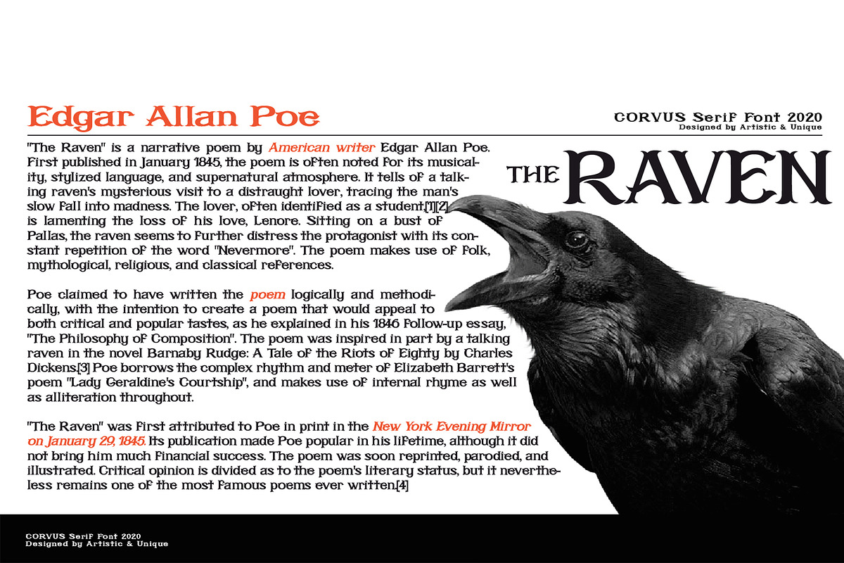 CORVUS Serif font preview 8