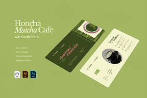 Honcha - Gift Certificate, a Card Template by VUNIRA