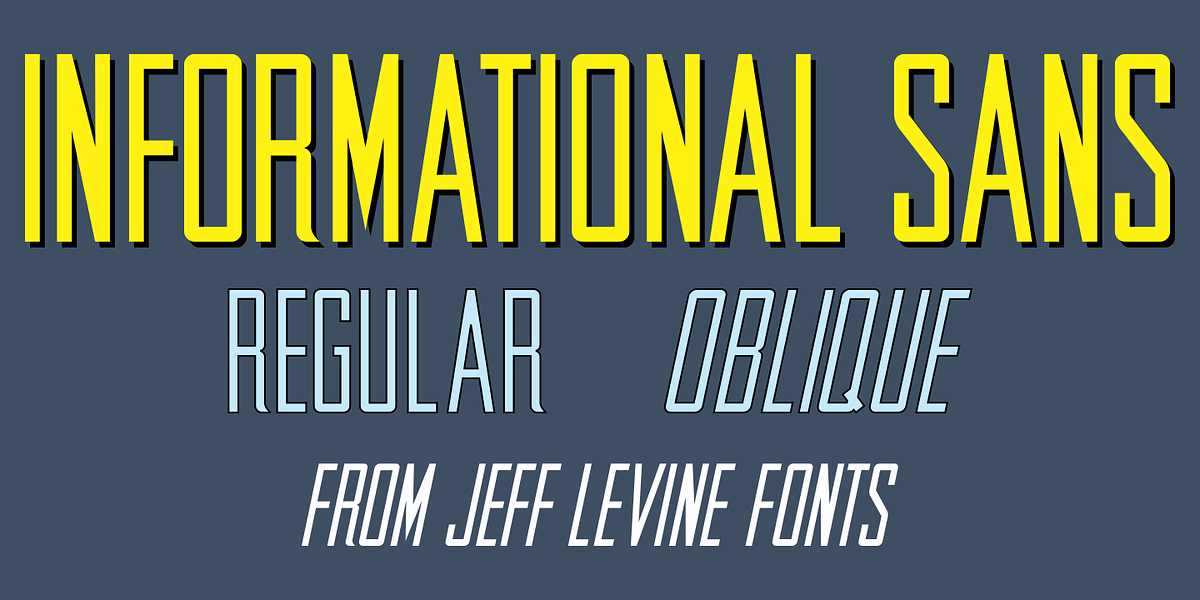 Informational Sans JNL, a Sans Serif Font by Jeff Levine Fonts (Photo 1 of 5)