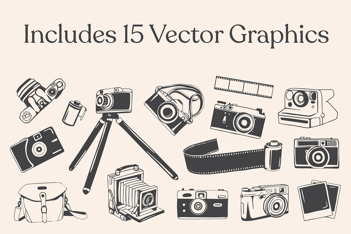 Film Camera Vector Graphics, an Object Graphic by Sydney Paige (Photo 2 of 3)