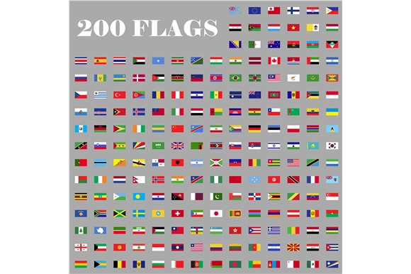200 Flags set of the world, an Icon by Ylivdesign
