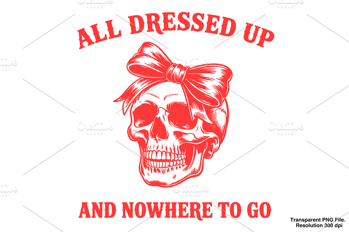 Skull with Bow PNG, Halloween PNG, a Graphic by Clipart Bloom (Photo 1 of 2)