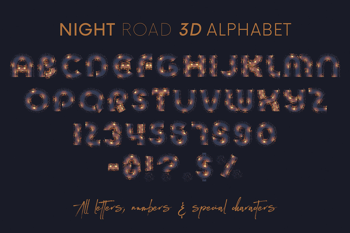 Night Road - 3D Lettering, a Graphic by MIIM (Photo 8 of 8)