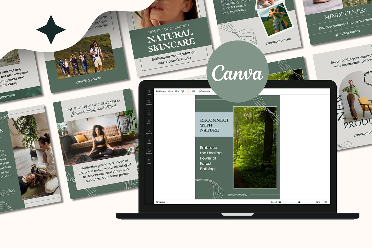50 Natural Posts Portrait Canva, a Templates & Theme by TemplateCastleStore (Photo 8 of 9)