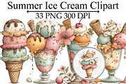 Summer Ice Cream Clipart, an Illustration by Design Market (Thumbnail 1 of 5)