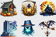 Creepy Halloween Farm Clipart Png, an Illustration by Black Bird Studio (Thumbnail 4 of 6)