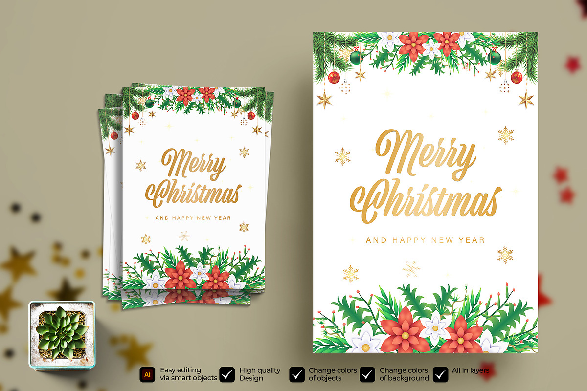 Christmas Invitation Card, a Card Template by graphypix (Photo 4 of 5)