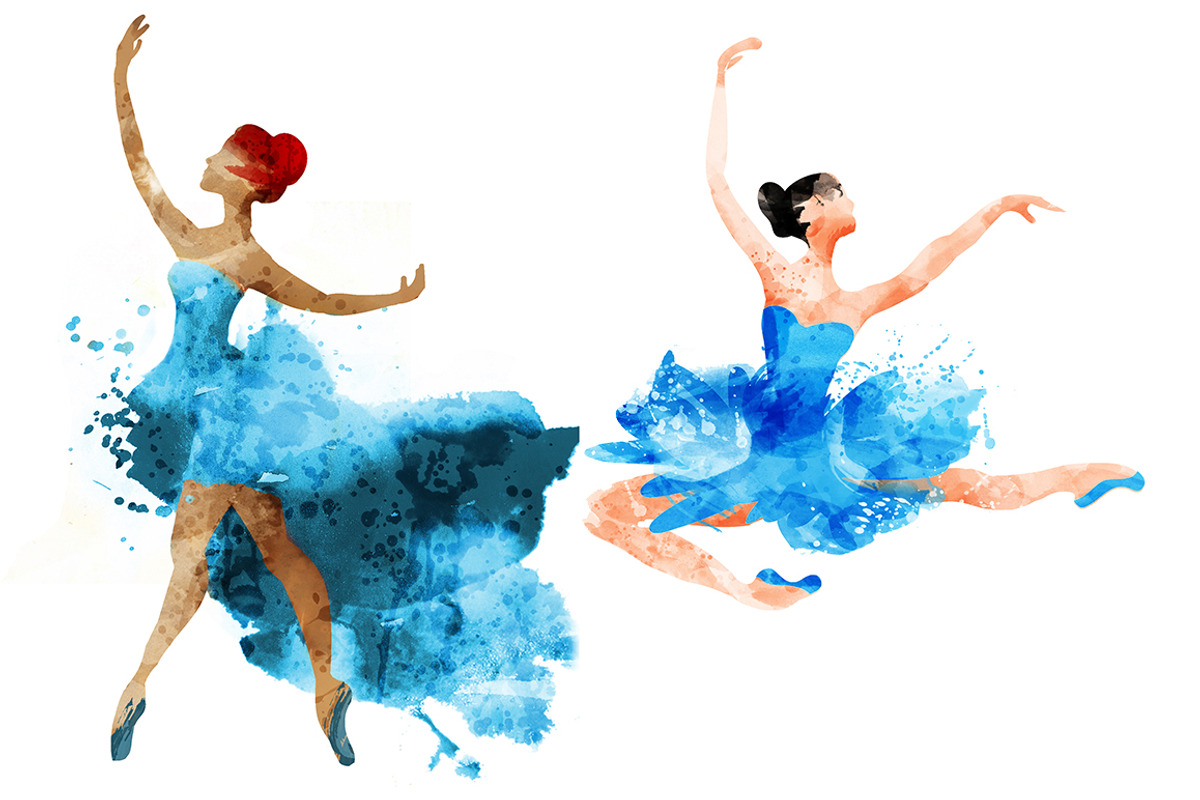 Blue ballet.watercolor, a Graphic by art_mouse (Photo 2 of 9)