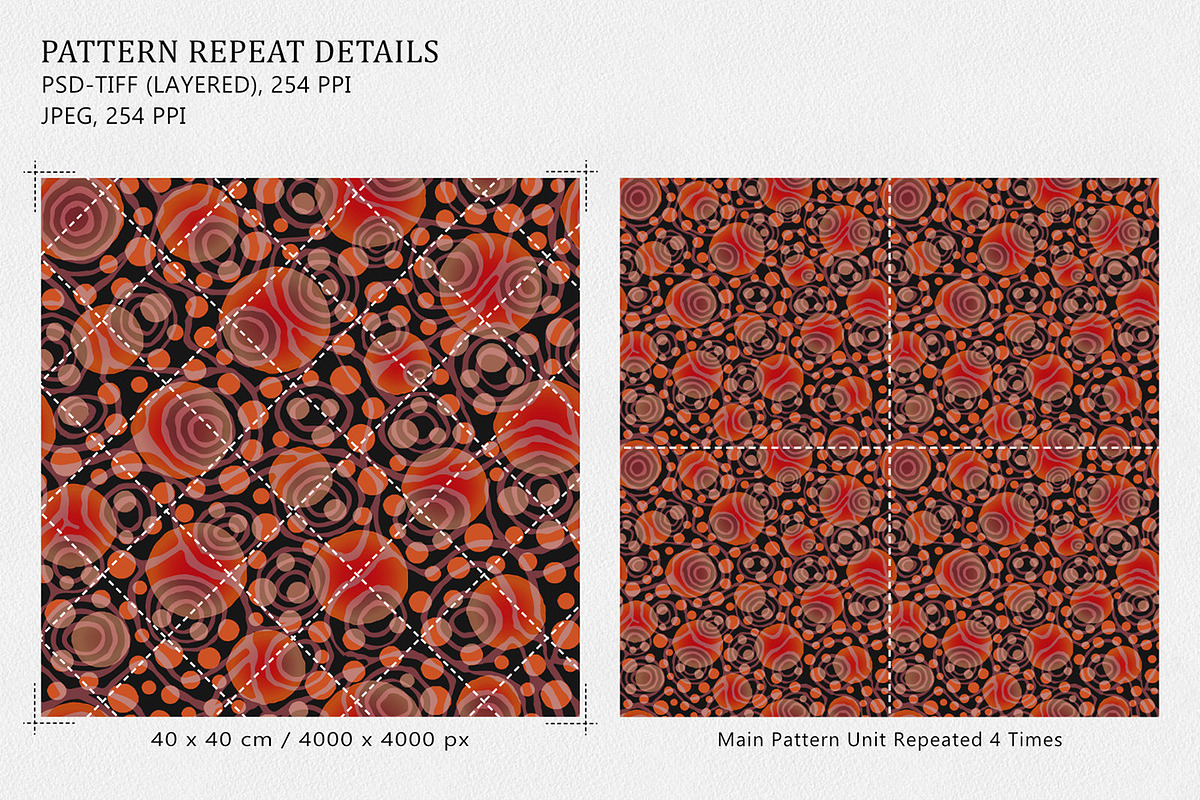 Modern Abstract Orange Rings Pattern, a Pattern Graphic by Gullenda (Photo 3 of 6)