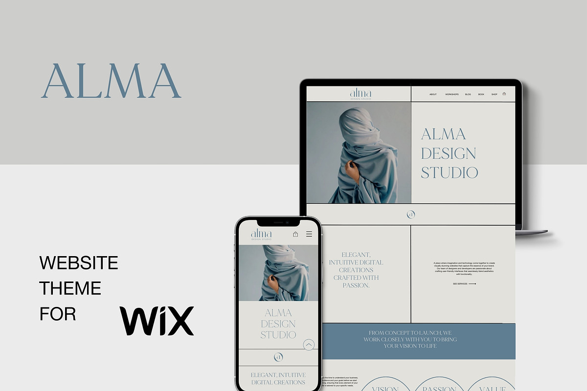 ALMA Wix Services Website Theme, a Websites & App Template by Studio Suvelle (Photo 1 of 10)
