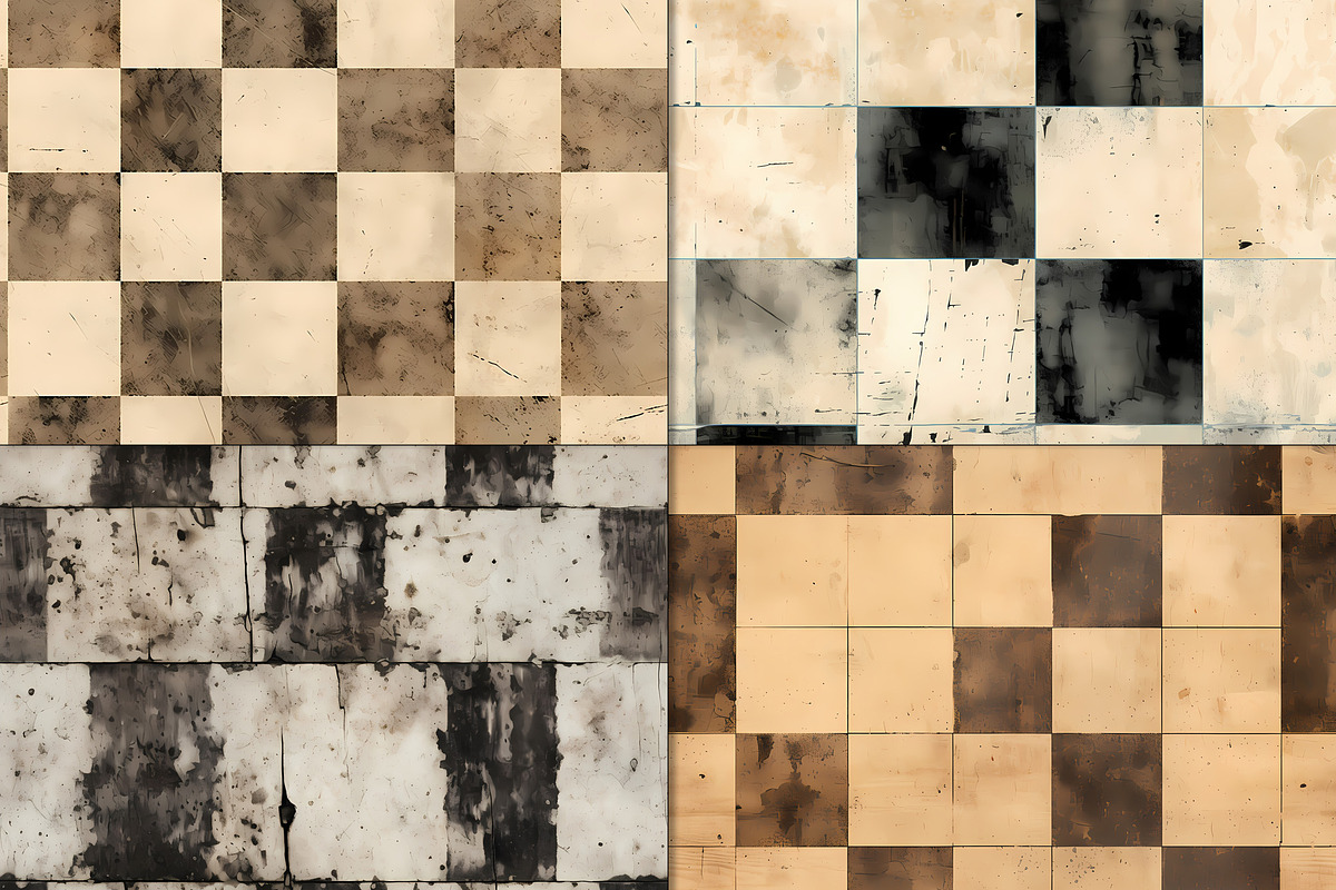 20 Seamless Grunge Chessboard Set, a Pattern Graphic by Nordic Design (Photo 6 of 9)