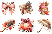 Cute Coquette Autumn Clipart, an Illustration by DreamArtGraphic (Thumbnail 5 of 7)