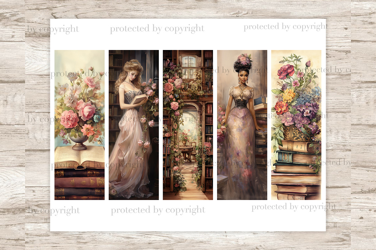Old Library Bookmarks, a Person Illustration by GlamArtZhanna (Photo 2 of 3)