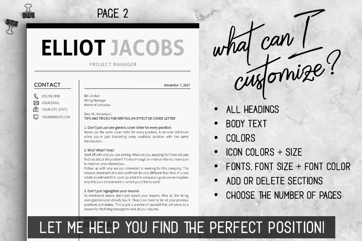 Minimalist Resume Template Clean CV, a Resume Template by LevelUpResume (Photo 4 of 5)