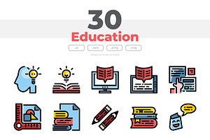 30 Education Icon Sets