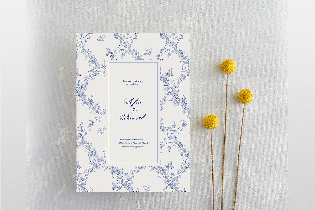 Vintage Seamless Patterns Blue Toile, a Pattern Graphic by ON_lineart_store (Photo 6 of 10)