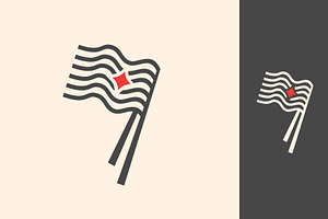 Noodle Ramen Flag creative logo, a Branding & Logo Template by Vinsvectory