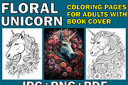 Floral Unicorn Coloring Pages For Ad, a Stationery Template by Design Station (Thumbnail 1 of 5)