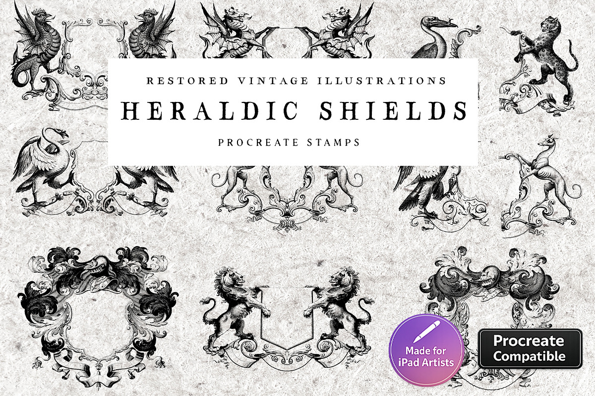 Procreate Heraldic Crests & Emblems, a Brush Add-On by AW Studios (Photo 1 of 9)