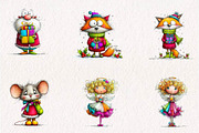 Whimsical Christmas Characters, a Seasonal Illustration by CreationArt (Thumbnail 2 of 7)