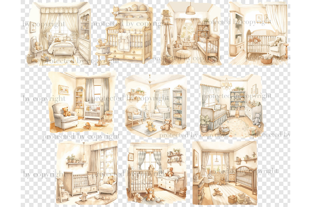Baby Shower Graphics Collection, a Decorative Illustration by GlamArtZhanna (Photo 4 of 5)