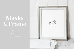 Frame and masks mockup featuring stock photography, styled stock photography