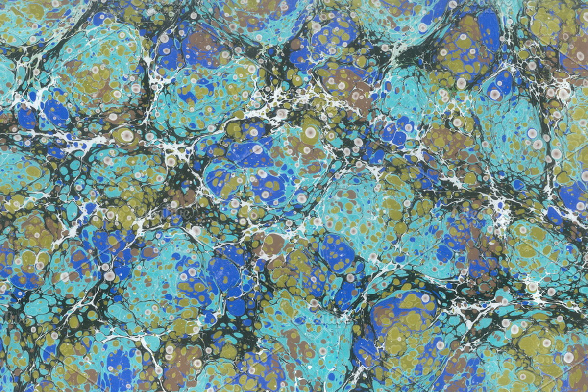 2 Hand Marbled Papers Blue Dreams, a Texture Graphic by Marblingdom (Photo 2 of 3)