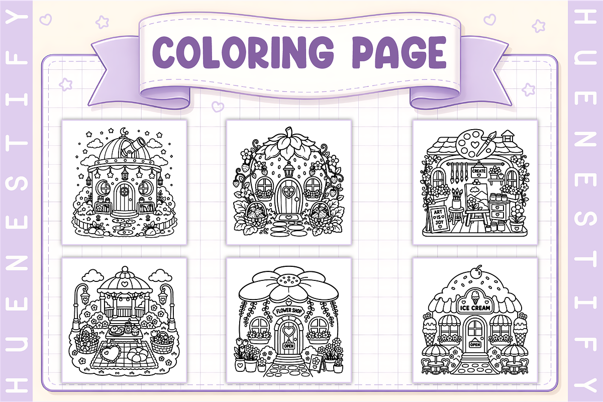 Cozy Places Coloring Book, a Decorative Illustration by HueNestify (Photo 3 of 4)