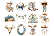 Watercolor Baby Cowboy Boot Clipart, a Seasonal Illustration by Design Market (Thumbnail 3 of 8)