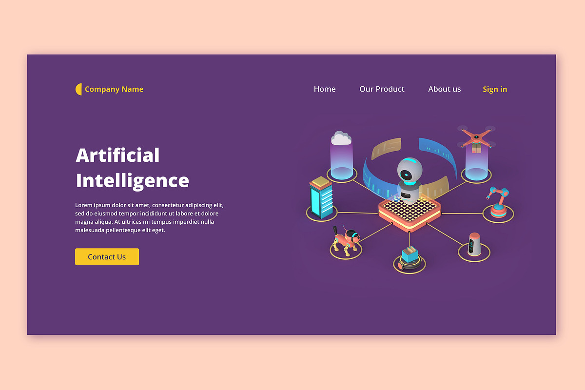 3D AI Illustration, a Scene 3D Model by Flat Icons (Photo 6 of 6)