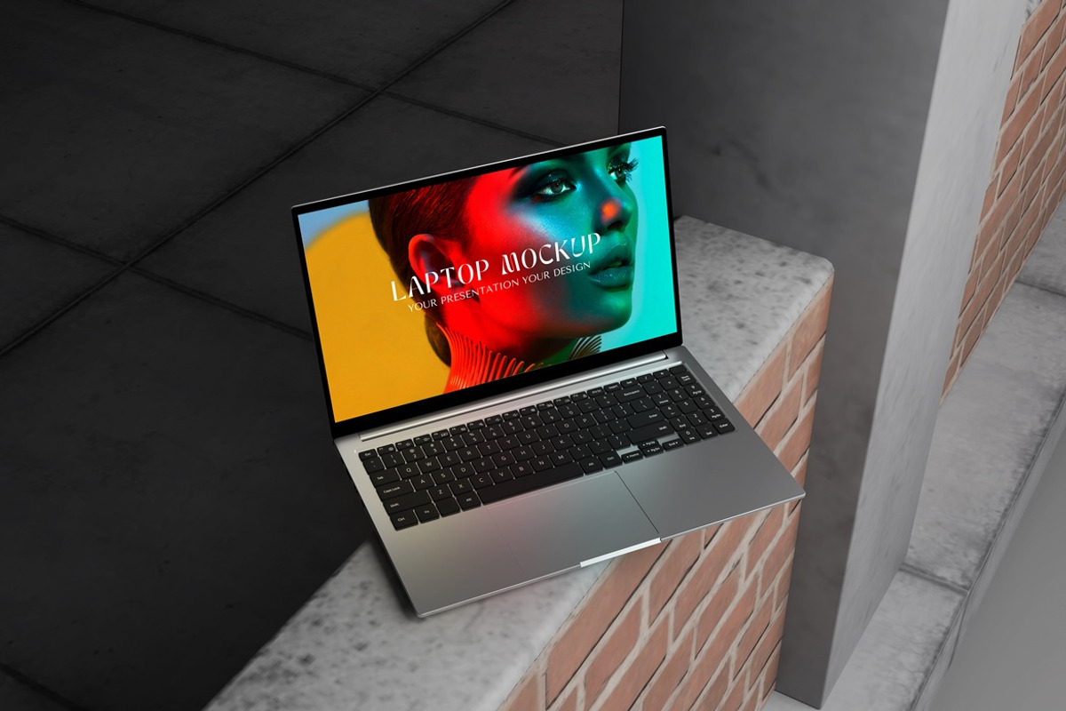 Realistic Laptop Mockup, a Mac Mockup by Graphic Deal (Photo 4 of 6)