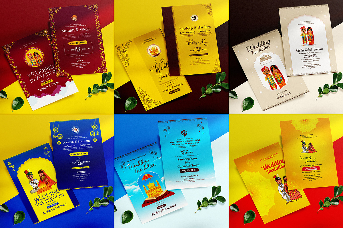 Indian Wedding Invitation Cards, an Invitation Template by Creative Hatti (Photo 4 of 6)