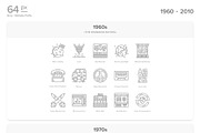 20 Century History.Color line Icons, an Outline Icon by Yeticrab (Thumbnail 11 of 16)